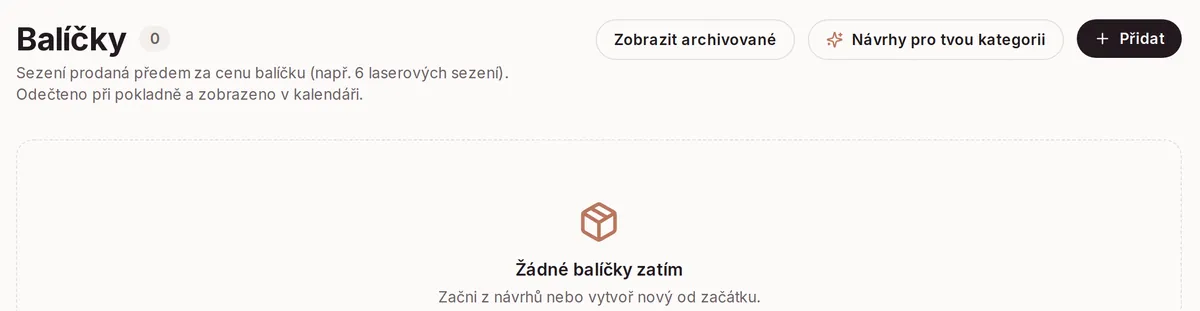 Balíčky a členství