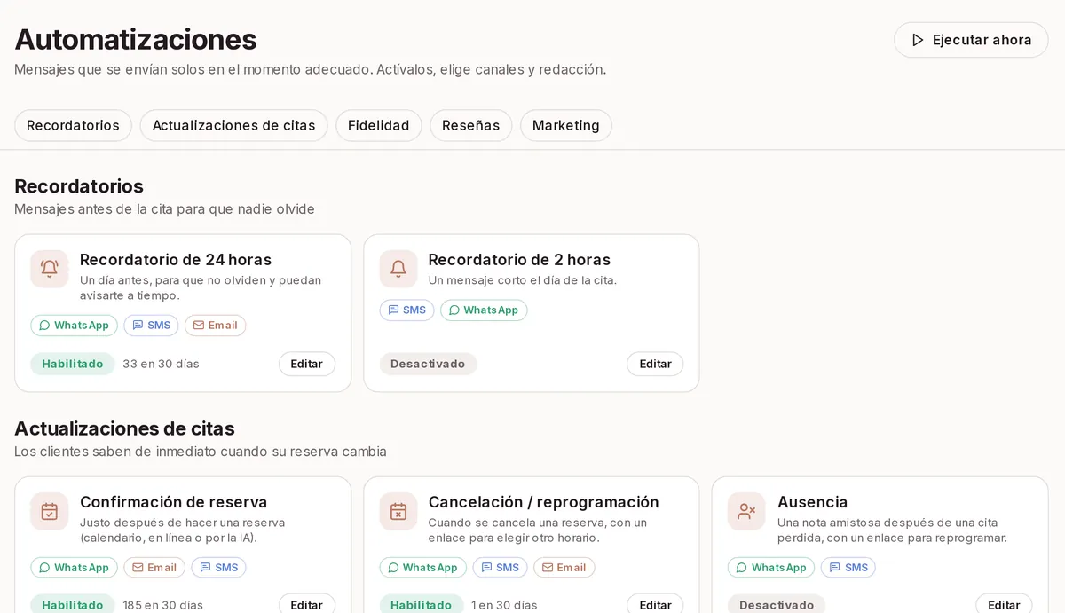 Mensajes automáticos