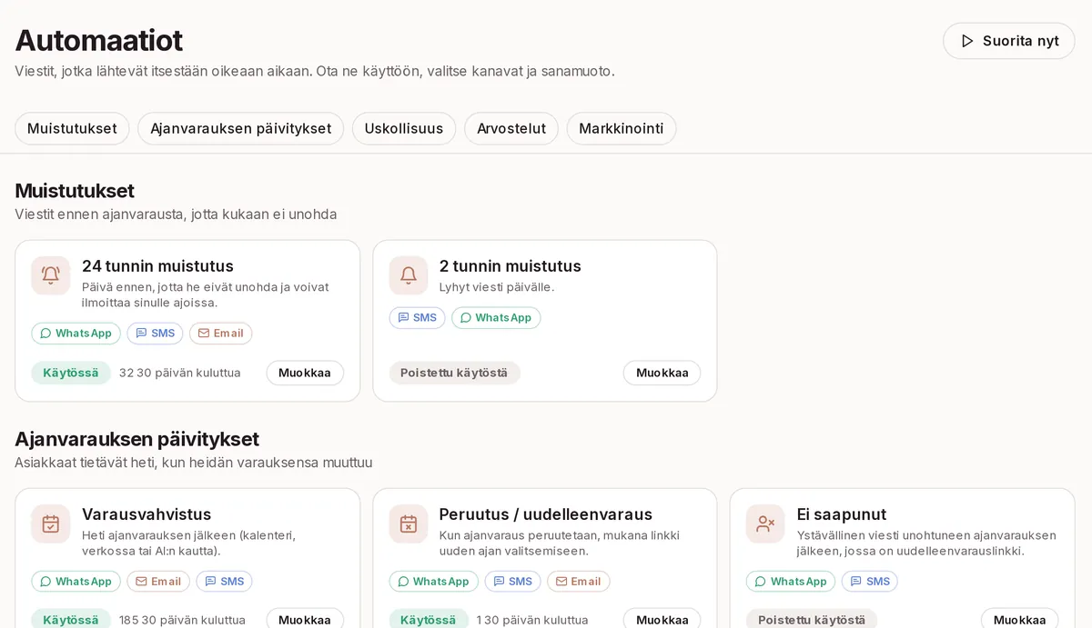 Markkinointi ja automaattiset viestit