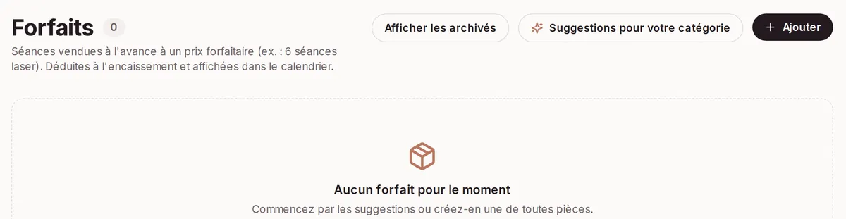 Packs et abonnements
