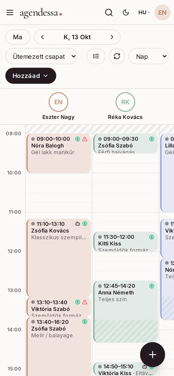 Napod egy pillantásra: Ma képernyő