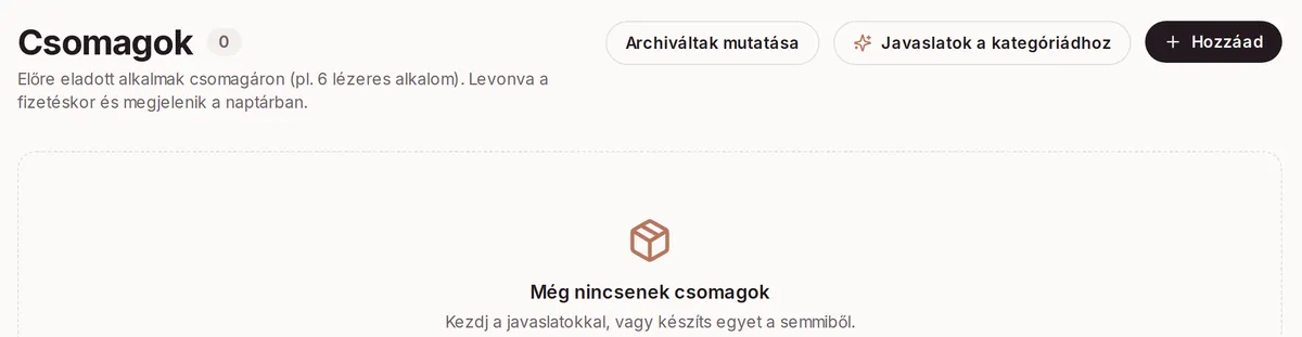 Csomagok és tagságok