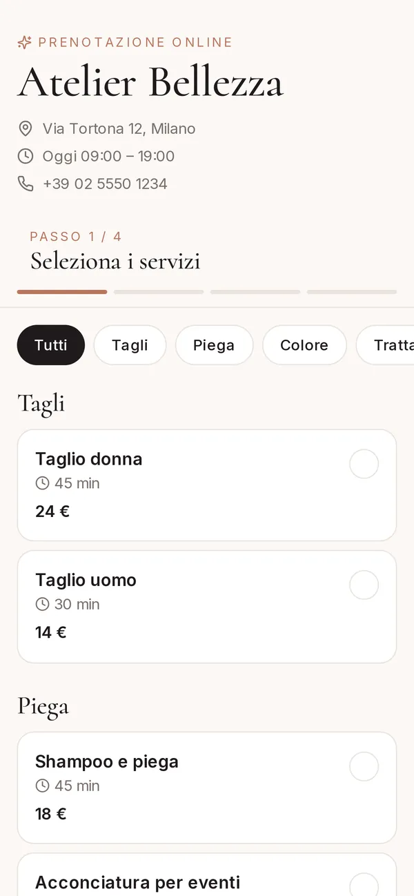 Prenotazioni online