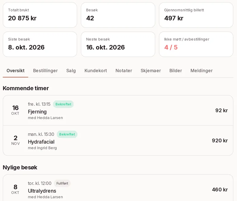 Kundeoppføringer