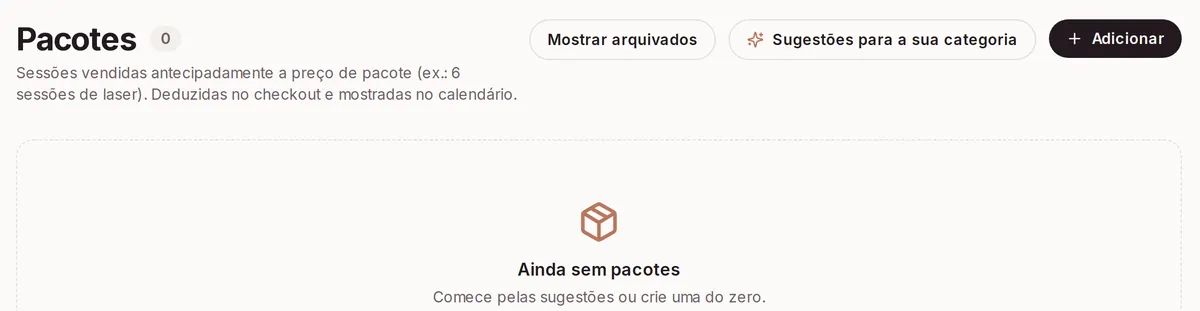 Pacotes e adesões