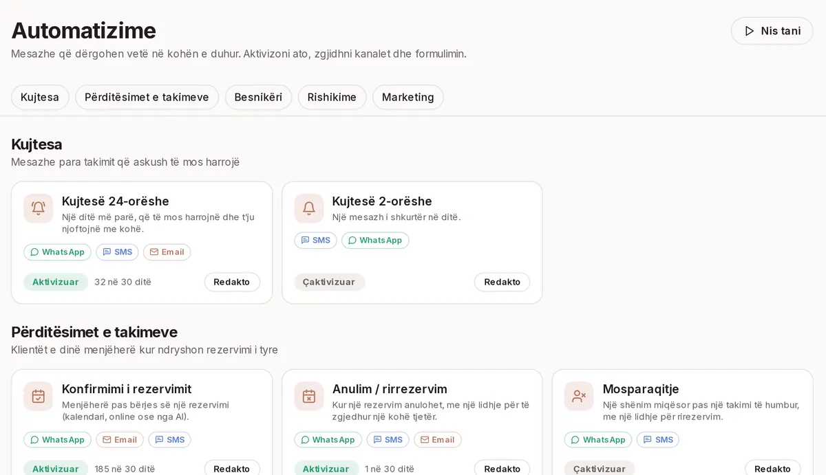 Marketingu dhe mesazhet automatike