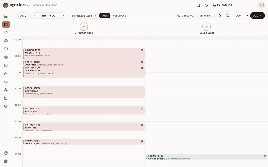 Každý deň dermatológa, s procedúrami a následnými kontrolami