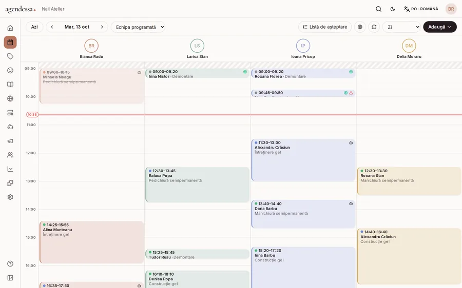 Calendarul zilei, pe fiecare tehniciană