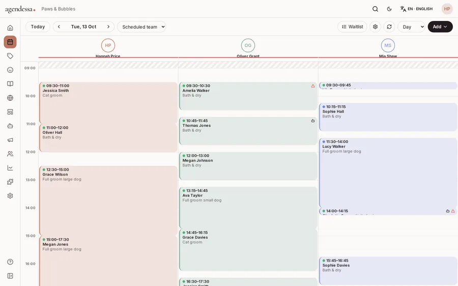 El calendario del día, por peluquero