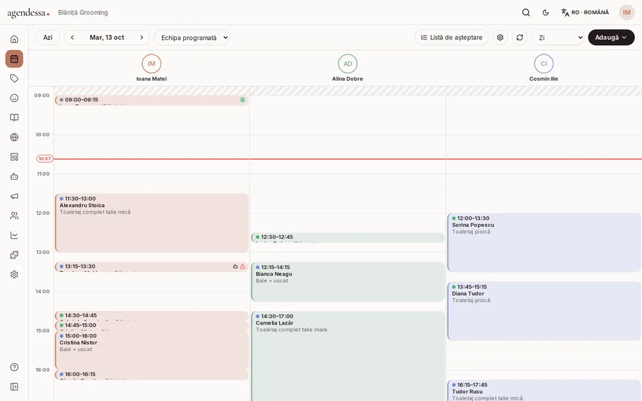 Calendarul zilei, pe fiecare groomer
